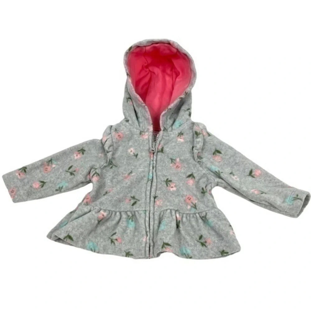 Carter’s Jacket / Hoodie | Baby NB Newborn | Gray Floral